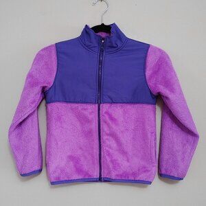 Old Navy Girls Fuzzy Full  Zip Jacket Size Small (6/7) Pink Purple Long Sleeve